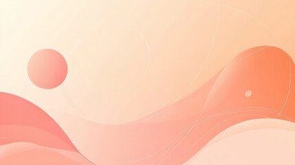 A minimal color backdrop with a gradient of warm peach and soft coral, combined with simple abstract lines and circles for a contemporary presentation.