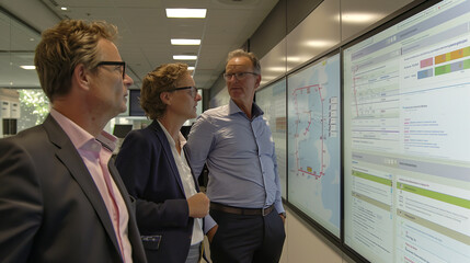 Professionals Discussing Project Insights in a Modern Office Setting During Work Hours