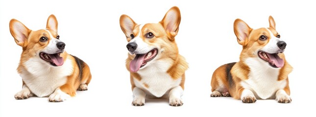 corgi dog isolated on white background