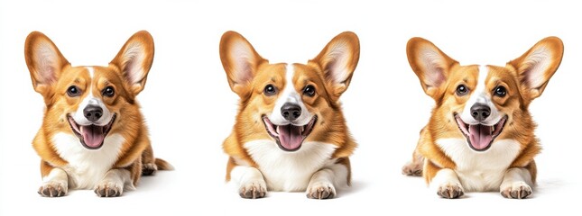 corgi dog isolated on white background