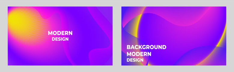 Set of Abstract Modern Gradient Background Design with Vibrant Neon Colors