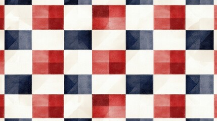 Colorful Geometric Fabric Pattern with Red and Blue Tones