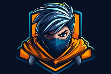 Cool Esports Gamer Avatar with Blue and Orange Color Scheme