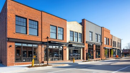 An urban renewal project where old brick buildings are revitalized with sleek, modern fiber cement siding to attract new businesses