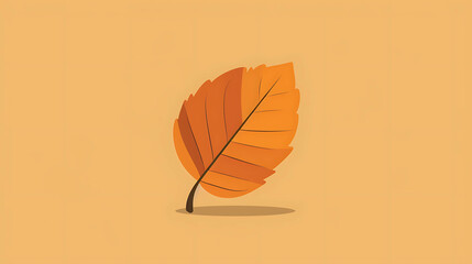 Orange leaf on orange background.