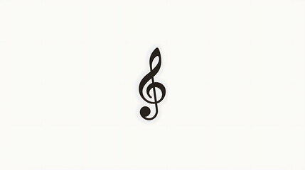 Obraz premium A simple black treble clef symbol against a white background.