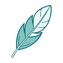 Fototapeta premium Feather icon with blue design, nature and softness symbol