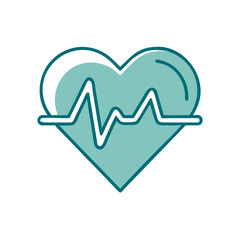 Heartbeat icon with blue design, health and wellness symbol