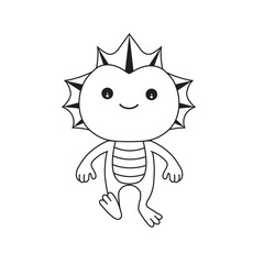 Cute cartoon illustration of a swamp monster