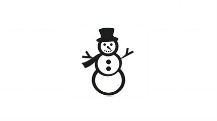 A simple black and white snowman icon on a white background.