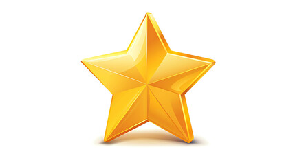Obraz premium A shiny gold star on a white background.