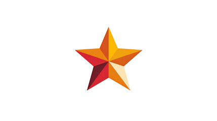 Obraz premium Red and yellow star in a white background.