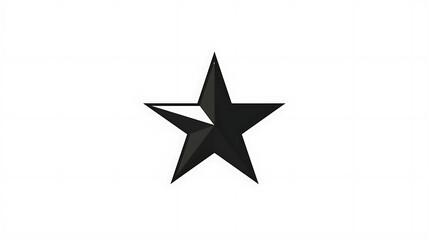 Obraz premium A black star on a white background.