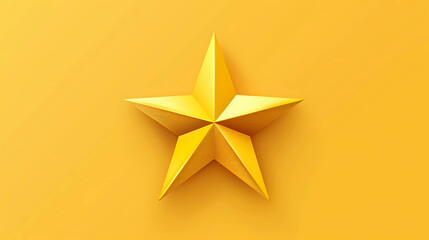 Obraz premium A single gold star against a yellow background.
