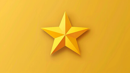 Obraz premium A single, golden star sits on a bright yellow background.