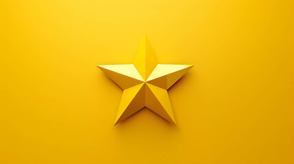 Obraz premium A single gold star on a yellow background.