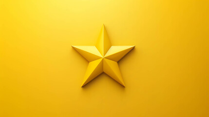 Fototapeta premium A single, golden star on a yellow background.