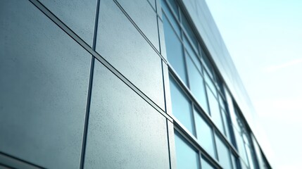 A close-up view of a seamless fiber cement siding installation on a large commercial building, emphasizing the uniformity and clean lines