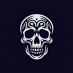 Obraz premium A vintage Halloween skull and crossbones design featuring a grunge illustration of a skull and bones, evoking a gothic and scary pirate theme
