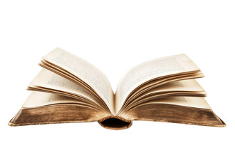 Open book isolated on transparent background, cut-out png