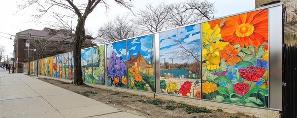 A community art project that uses aluminum siding as canvases for murals, installed throughout the city to bring color and life to underutilized spaces