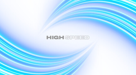 Futuristic wavy lines. Blue curved lines. High speed light. Science technology and innovation vector background.