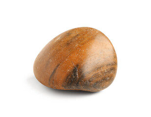Brown pebble stone on white background