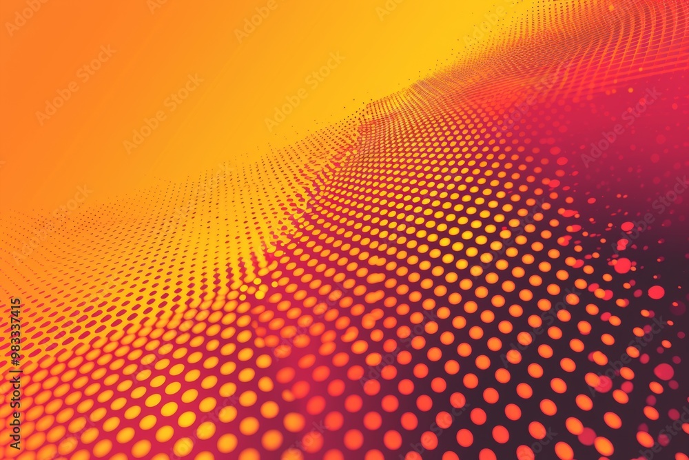 Poster a bright and vibrant gradient background featuring a dot pattern and unique artistic flair for desig