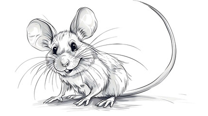 Cute cartoon mouse with big ears and a smile.