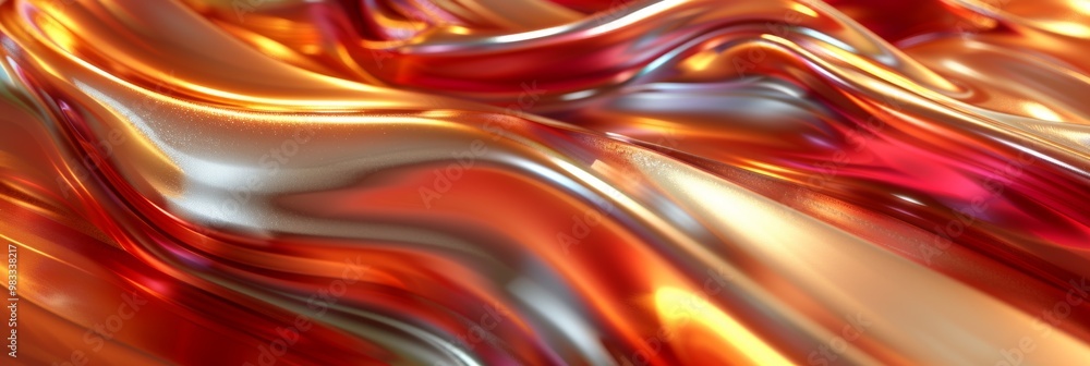 Aufkleber an artistic and abstract representation of light rays in a bright and colorful corridor filled with 