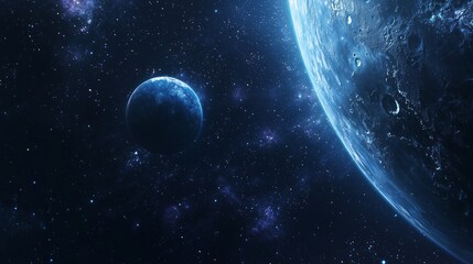 Abstract planets and space background.