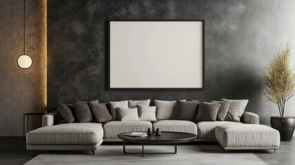 The frame is centered on a blank wall, creating an ideal display for artwork, photography, or designs, with the frame size fitting ISO A dimensions.
