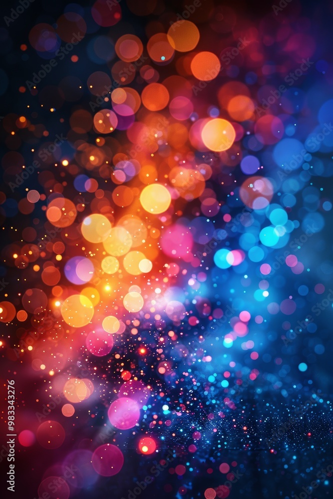 Poster dynamic abstract bokeh light effects displaying a wide range of vibrant colors in a beautiful arrang