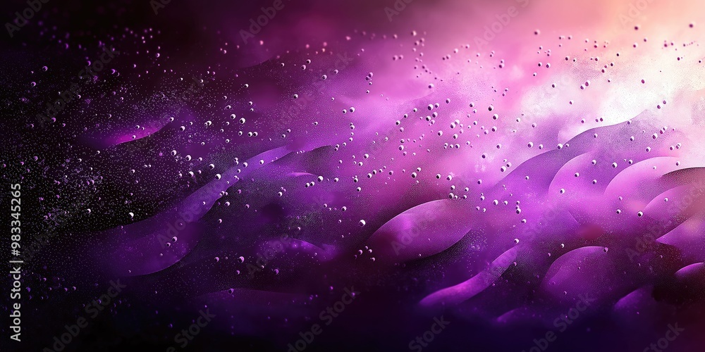 Poster abstract pattern with water droplets on glass in shades of purple and black creating a mystical atmo