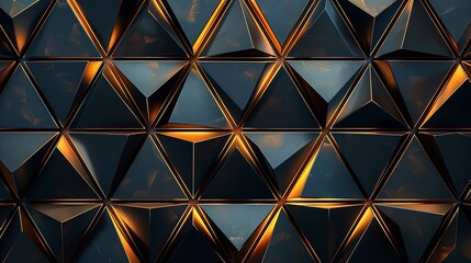 Sleek black and gold geometric pattern background, minimalist and elegant,