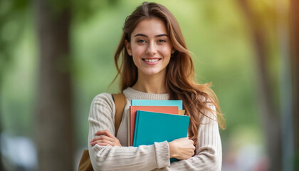 portrait of a woman holding a book