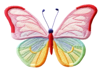 PNG Colorful embroidered butterfly design
