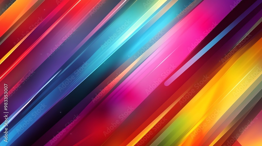 Poster abstract colorful stripes in diagonal pattern.