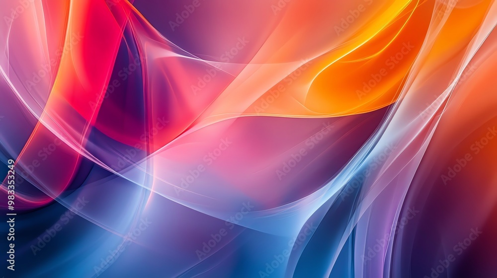 Poster abstract background with flowing colorful lines.