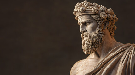 Obraz premium Ancient greek god statue, antique sculpture,ai generated. Greek Gods. Illustration