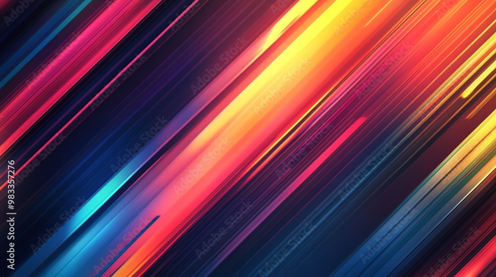 Poster abstract background with diagonal colorful lines.