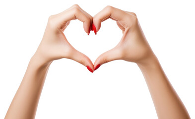 Fototapeta premium PNG Hands making a heart sign adult hand white background.