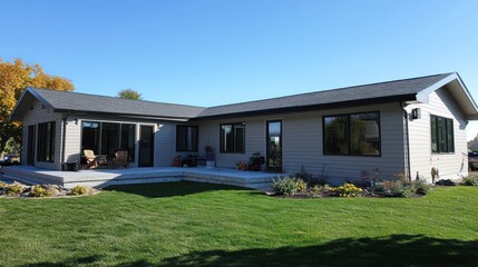 A modular home expansion featuring seamless integration of new and old fiber cement siding, demonstrating modular construction adaptability