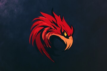Obraz premium Fiery Red Eagle Head Mascot Logo Design, Gaming, Sport, Brand Identity