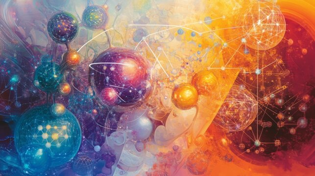 Abstract Cosmic Visuals with Vibrant Energy and Shapes