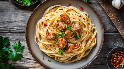 Delicious Spaghetti with Meatballs and Fresh Herbs