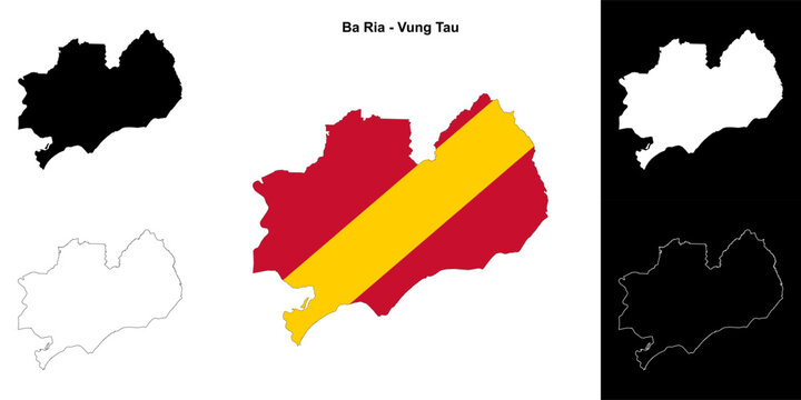 Ba Ria - Vung Tau blank outline map set