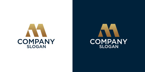 initial m abstract monogram logo vector design