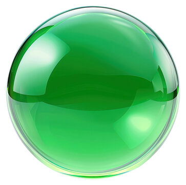 Glossy green flat bubble sphere helmet.