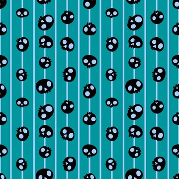 Halloween monsters seamless skulls pattern for wrapping paper